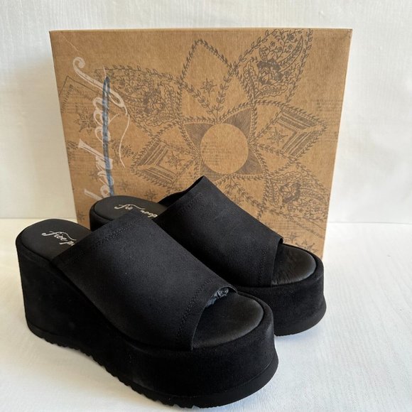 Free People Shoes - Free People Zoe Suede Platform Shoes UK 8 EU 41 Slide On Sandals Heels BNIB